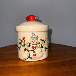Vintage Hallmark Festive Snowman Holiday Candle
